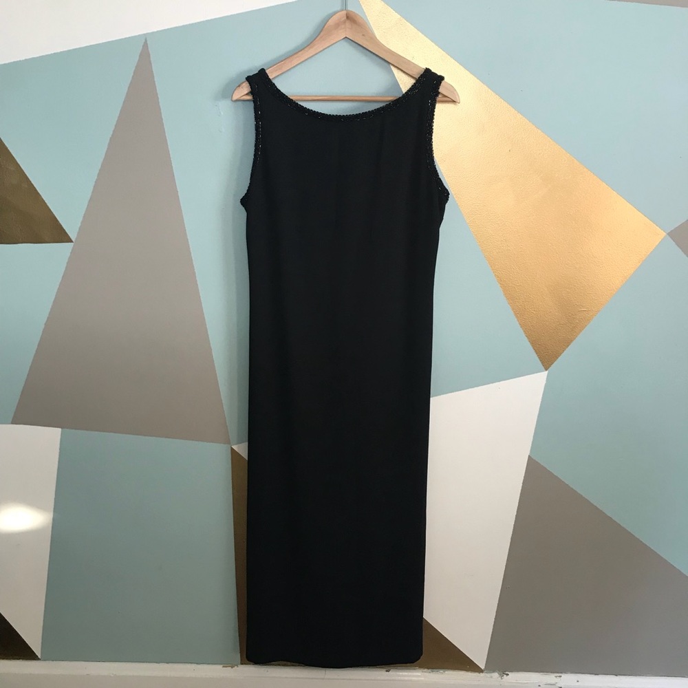 Vintage black dress with beaded detail